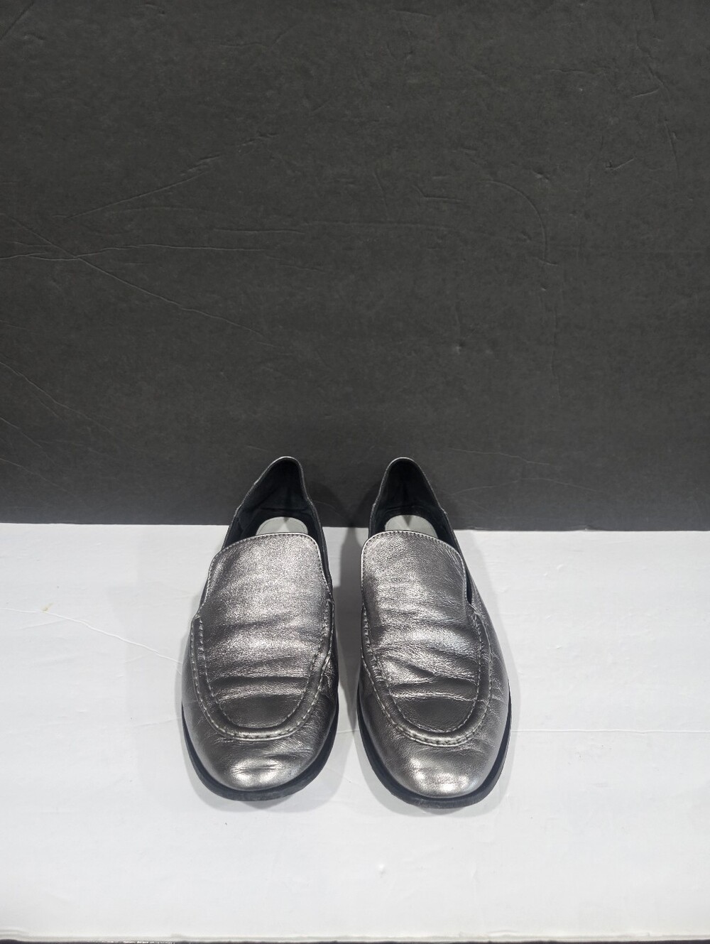 rag & bone Metallic Silver Slip-On Loafers Sz.37 - Picture 2 of 8